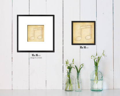 Beam Notes Vintage Musical Symbol Framed Print Orchestra Teacher Gifts Home Wall Decor