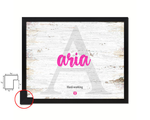 Aria Personalized Biblical Name Plate Art Framed Print Kids Baby Room Wall Decor Gifts