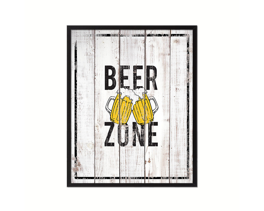 Beer Zone Notice Danger Sign Framed Print Home Decor Wall Art Gifts
