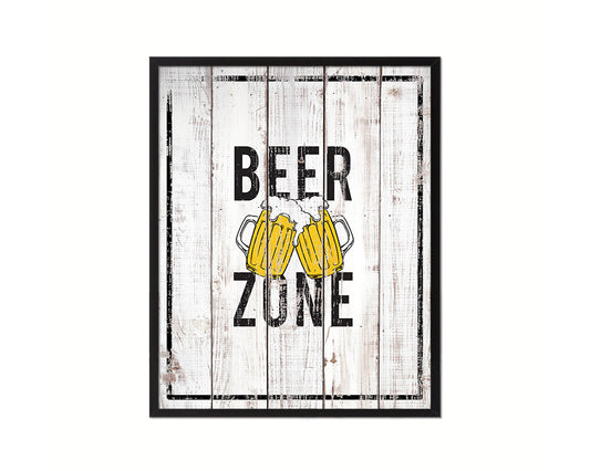 Beer Zone Notice Danger Sign Framed Print Home Decor Wall Art Gifts