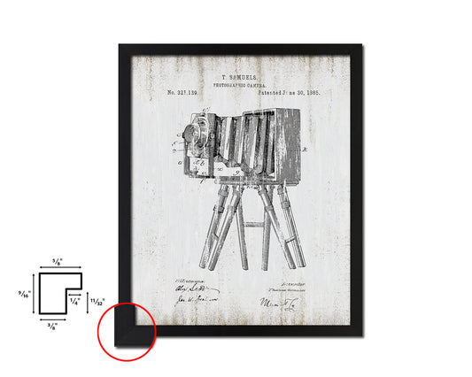 Photographic Camera Vintage Patent Artwork Black Frame Print Wall Art Decor Gifts