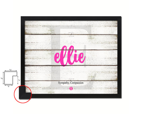Ellie Personalized Biblical Name Plate Art Framed Print Kids Baby Room Wall Decor Gifts