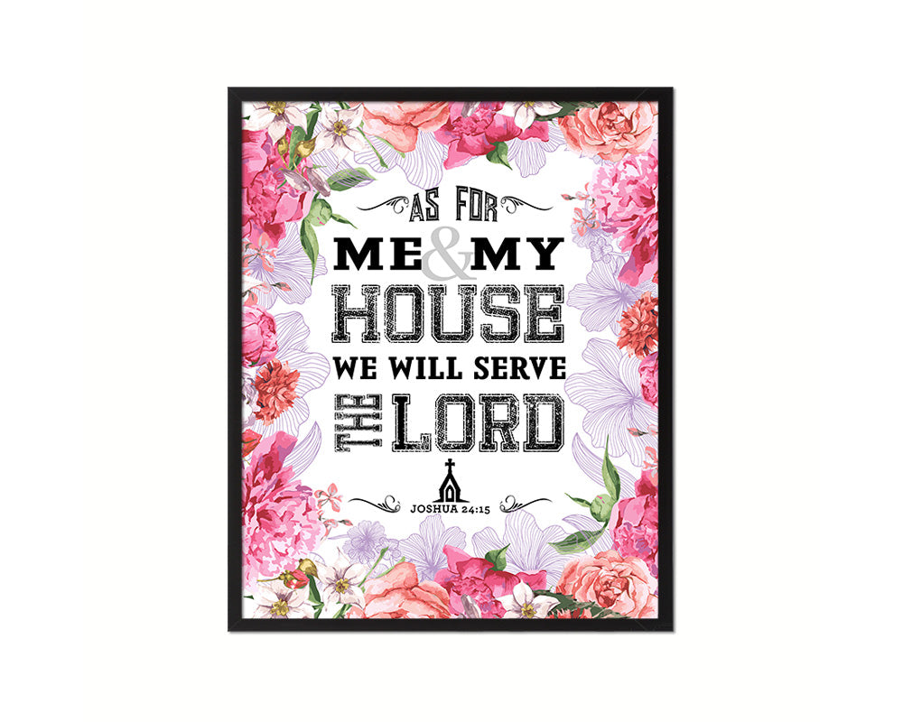 As for me & my house, we will serve the Lord Quote Wood Framed Print Home Decor Wall Art Gifts