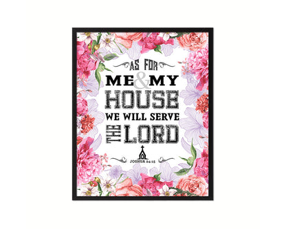 As for me & my house, we will serve the Lord Quote Wood Framed Print Home Decor Wall Art Gifts