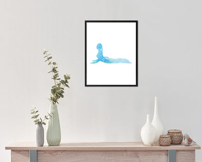 Cobra Pose Yoga Wood Framed Print Wall Decor Art Gifts