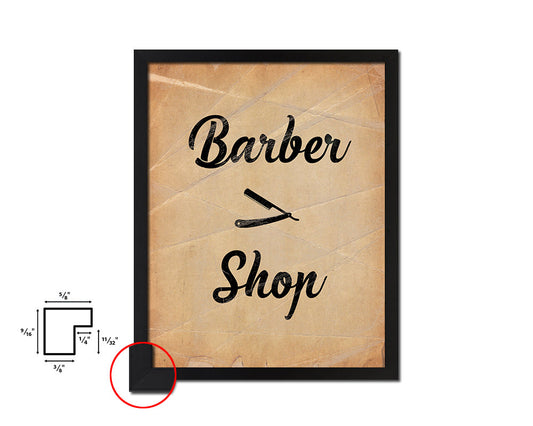 Barber Shop Quote Paper Artwork Framed Print Wall Decor Art