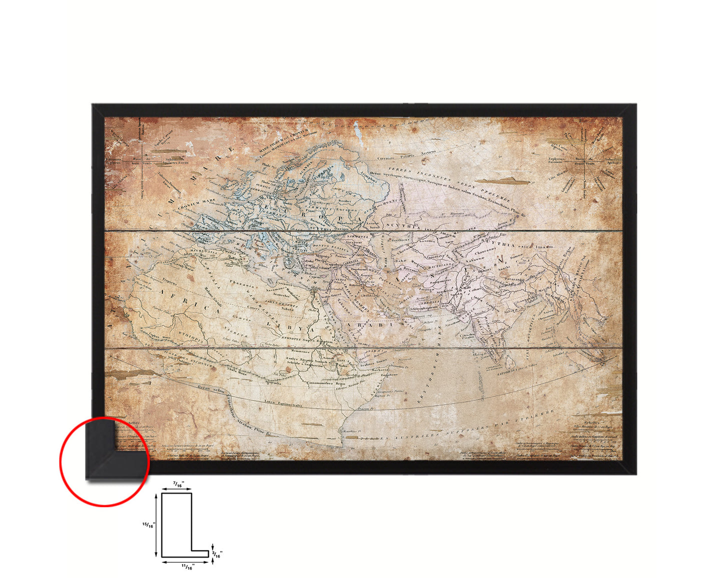 World in the time of Ptolemy Antique Map Framed Print Art Wall Decor Gifts