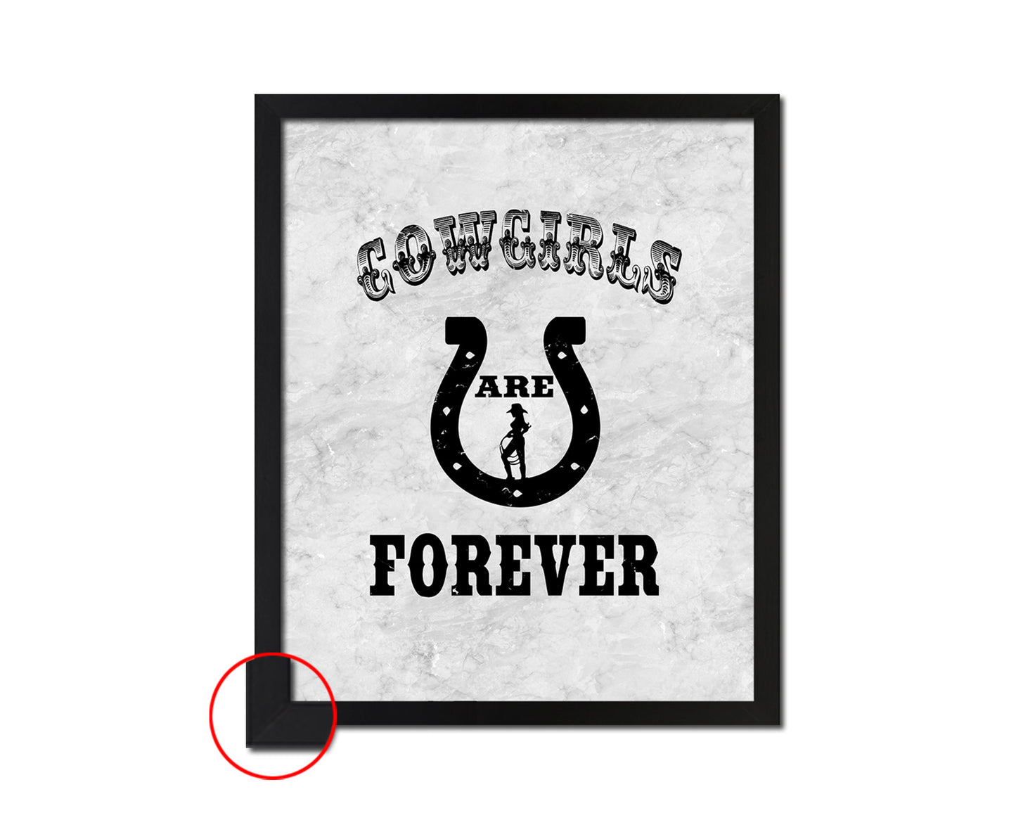 Cowgirls are forever Western Quote Framed Print Wall Art Decor Gifts