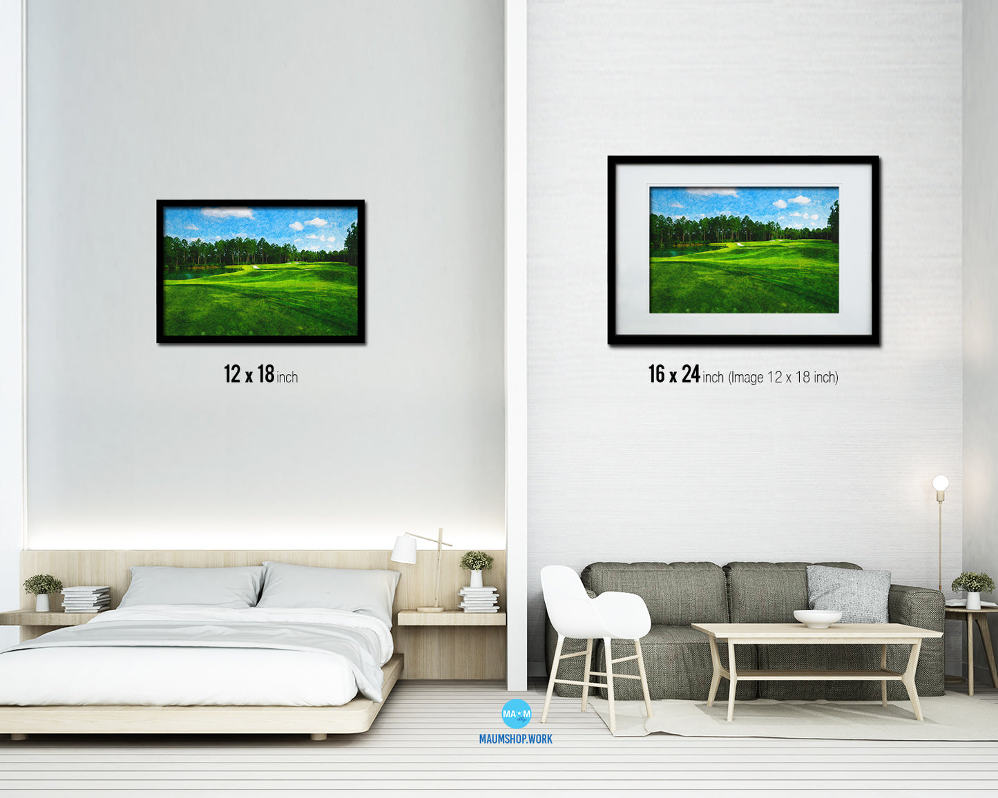 Fleming Island Golf Club Artwork Painting Print Art Wood Framed Wall Decor Gifts