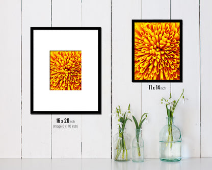 Chrysanthemum Yellow Flower Wood Framed Paper Print Wall Decor Art Gifts