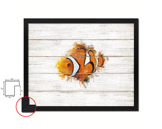 Clownfish Framed Print Modern Restaurant Sushi Bar Modern Watercolor Wall Art Decor