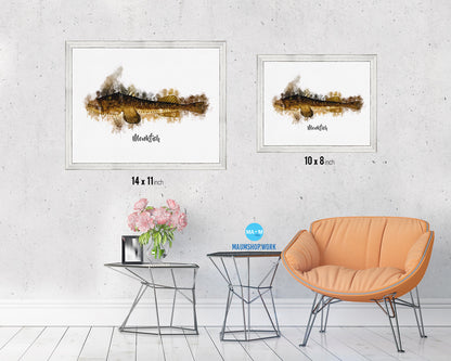 Monkfish Fish Framed Prints Modern Restaurant Sushi Bar Watercolor Wall Art Decor