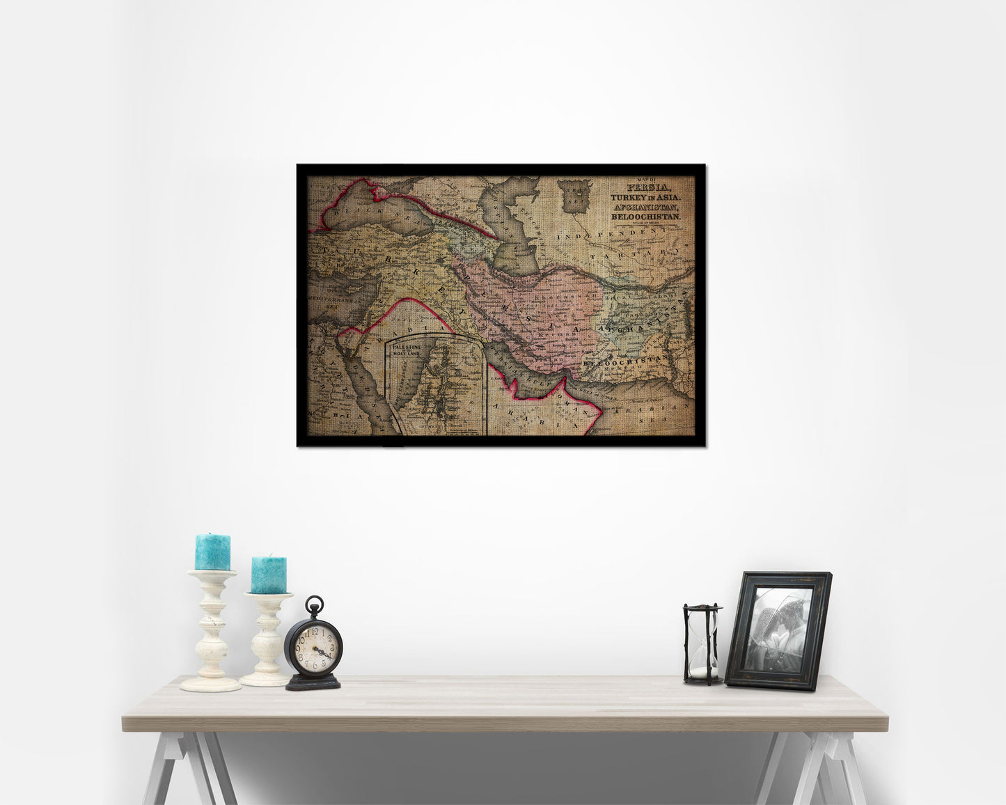 Persia Iraq Iran Afghanistan Vintage Map Framed Print Art Wall Decor Gifts