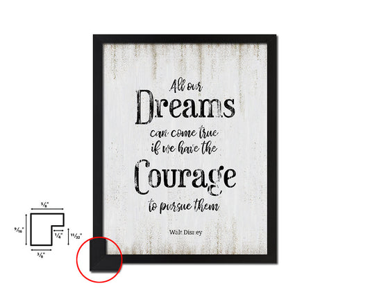 All our dreams can come true Walt Disney Quote Wood Framed Print Wall Decor Art