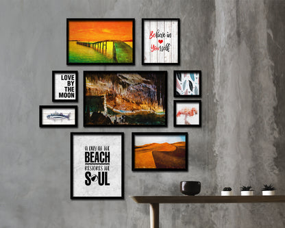 A day at the beach restores the soul Quote Framed Print Wall Art Decor Gifts