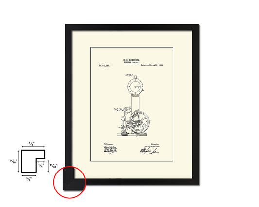 Exercise Bicycle Trainer Sports Vintage Patent Artwork Black Frame Print Gifts