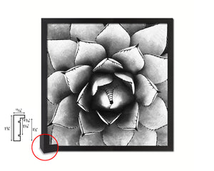 Large Century Plant B &W Succulent Leaves Spiral Plant Wood Framed Print Decor Wall Art Gifts