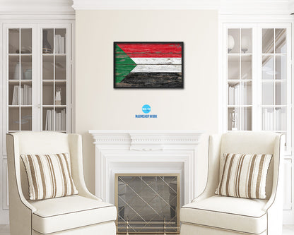 Sudan Country Wood Rustic National Flag Wood Framed Print Wall Art Decor Gifts