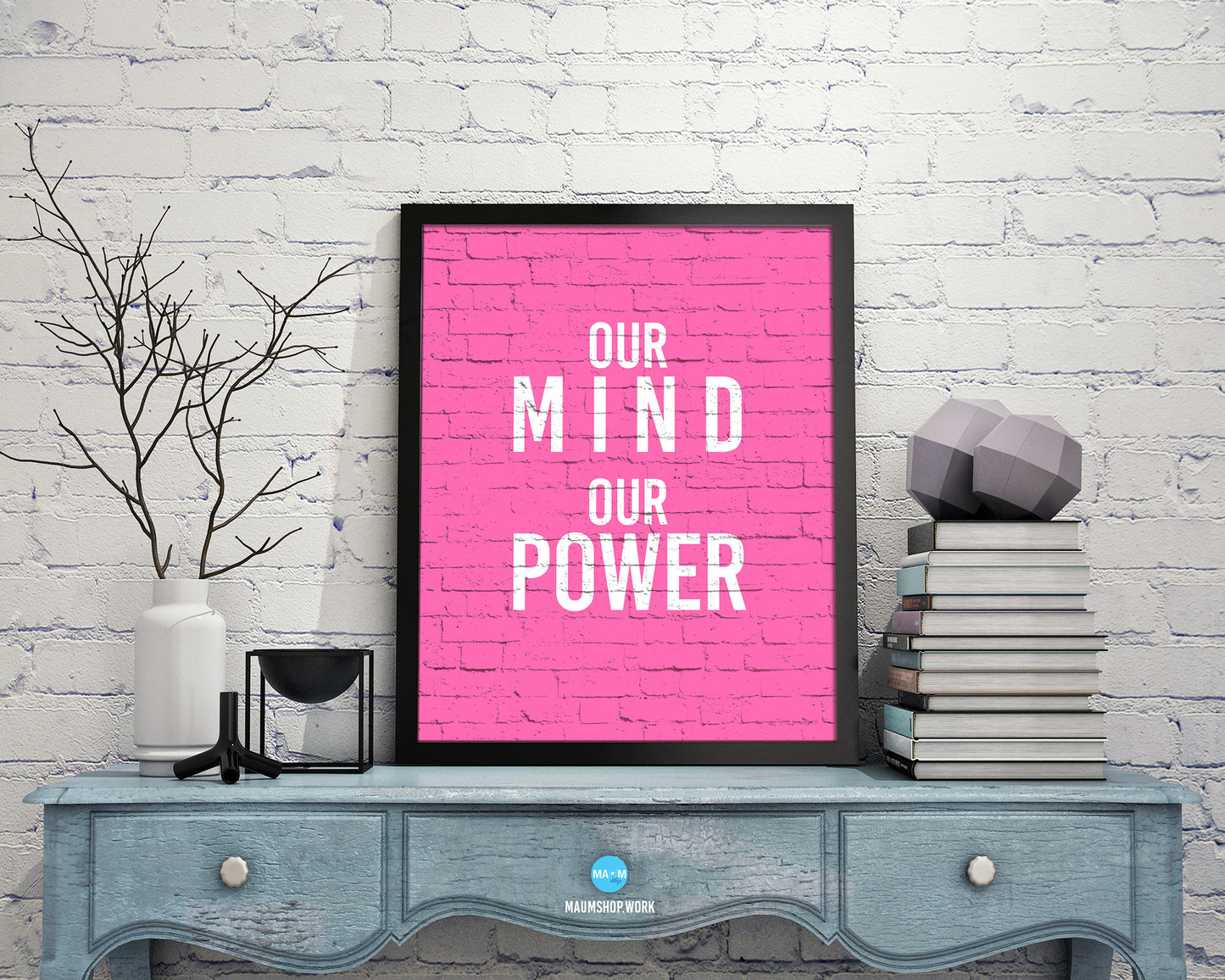 Our Minds Our Power Rainbow Pride Peace Right Justice Poster Wood Framed Wall Decor Print Gifts