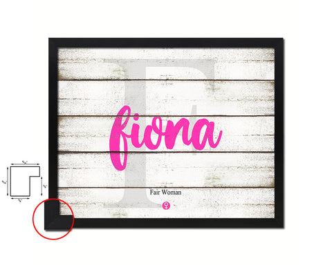 Fiona Personalized Biblical Name Plate Art Framed Print Kids Baby Room Wall Decor Gifts