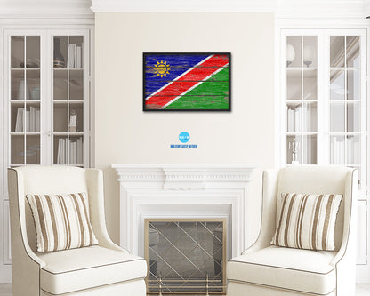Namibia Country Wood Rustic National Flag Wood Framed Print Wall Art Decor Gifts