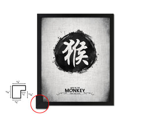Monkey Chinese Zodiac Art Wood Framed Art Paper Prints Wall Art  Decor Gifts