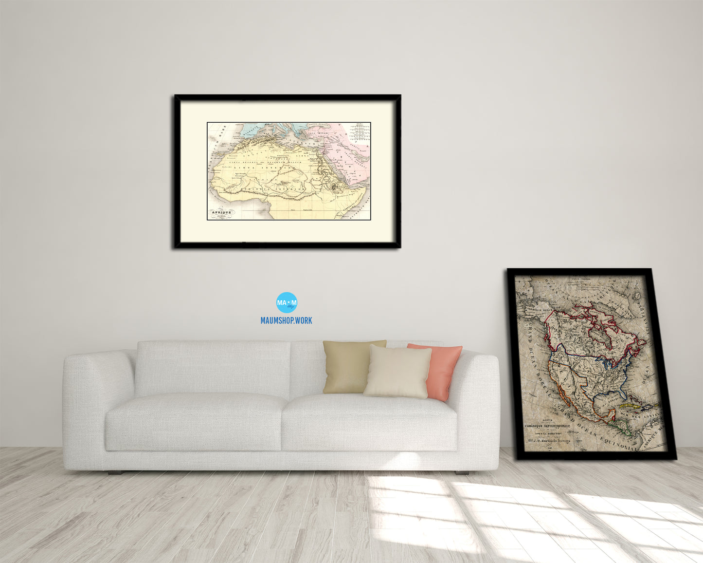 Africa Old Map Framed Print Art Wall Decor Gifts