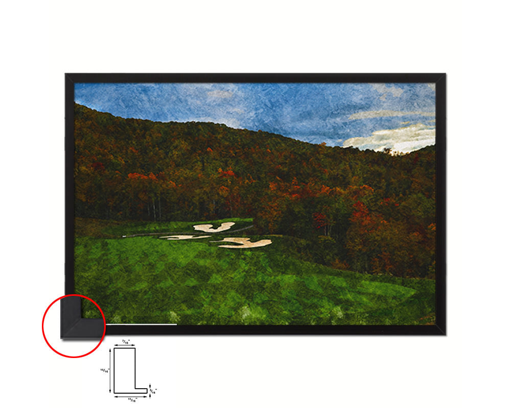 Nestled, North Carolina, Mountains Artwork Painting Print Art Wood Framed Wall Decor Gifts