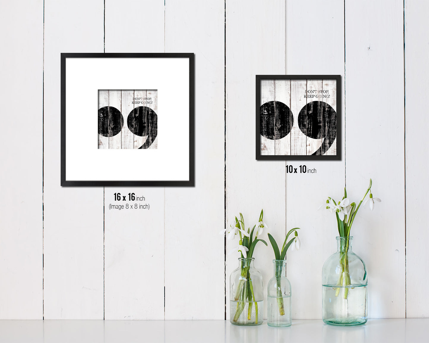 Don't stop keep going Punctuation Symbol Framed Print Home Decor Wall Art Gifts