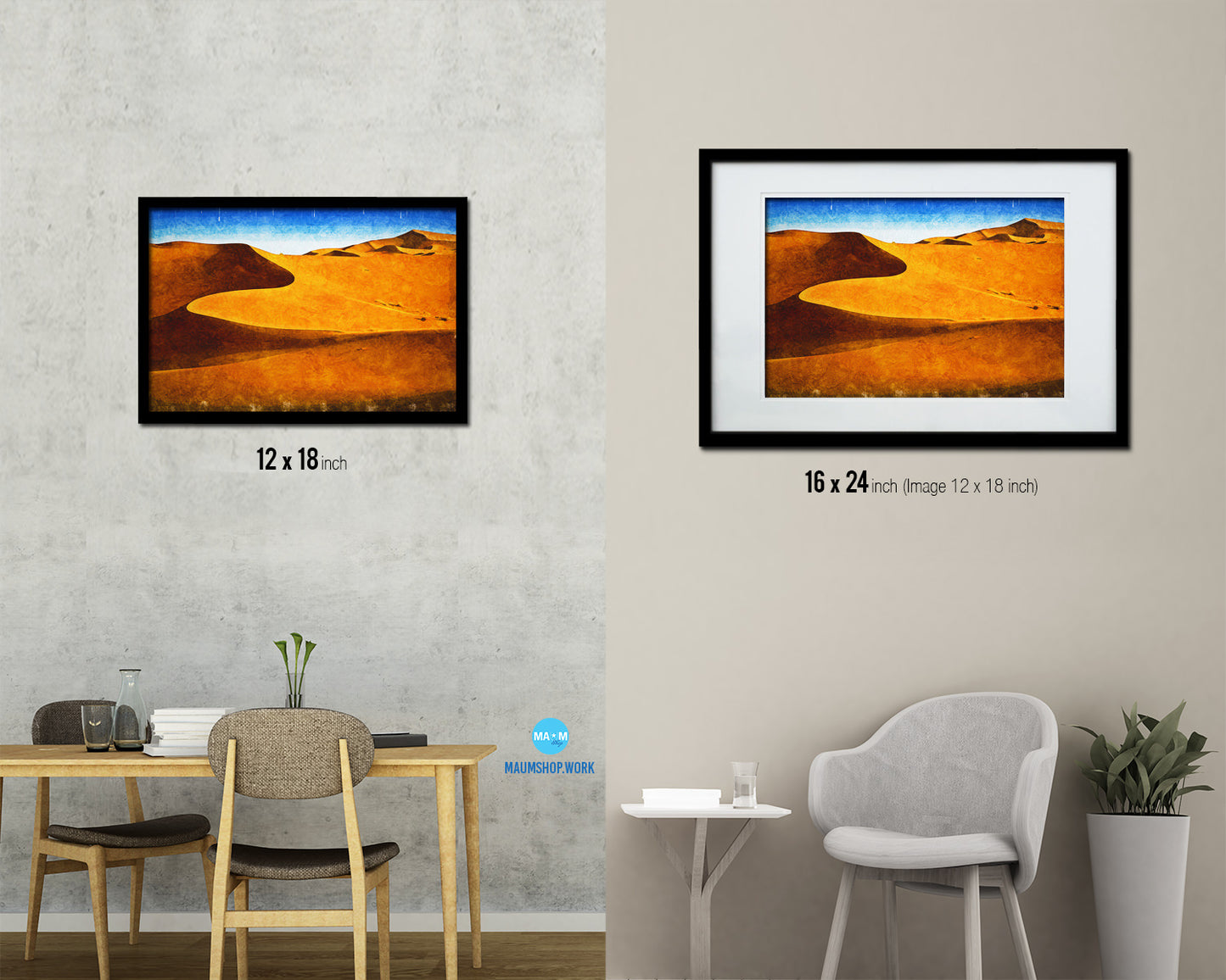 Barley Paddy Field Artwork Painting Print Art Frame Home Wall Decor Gifts