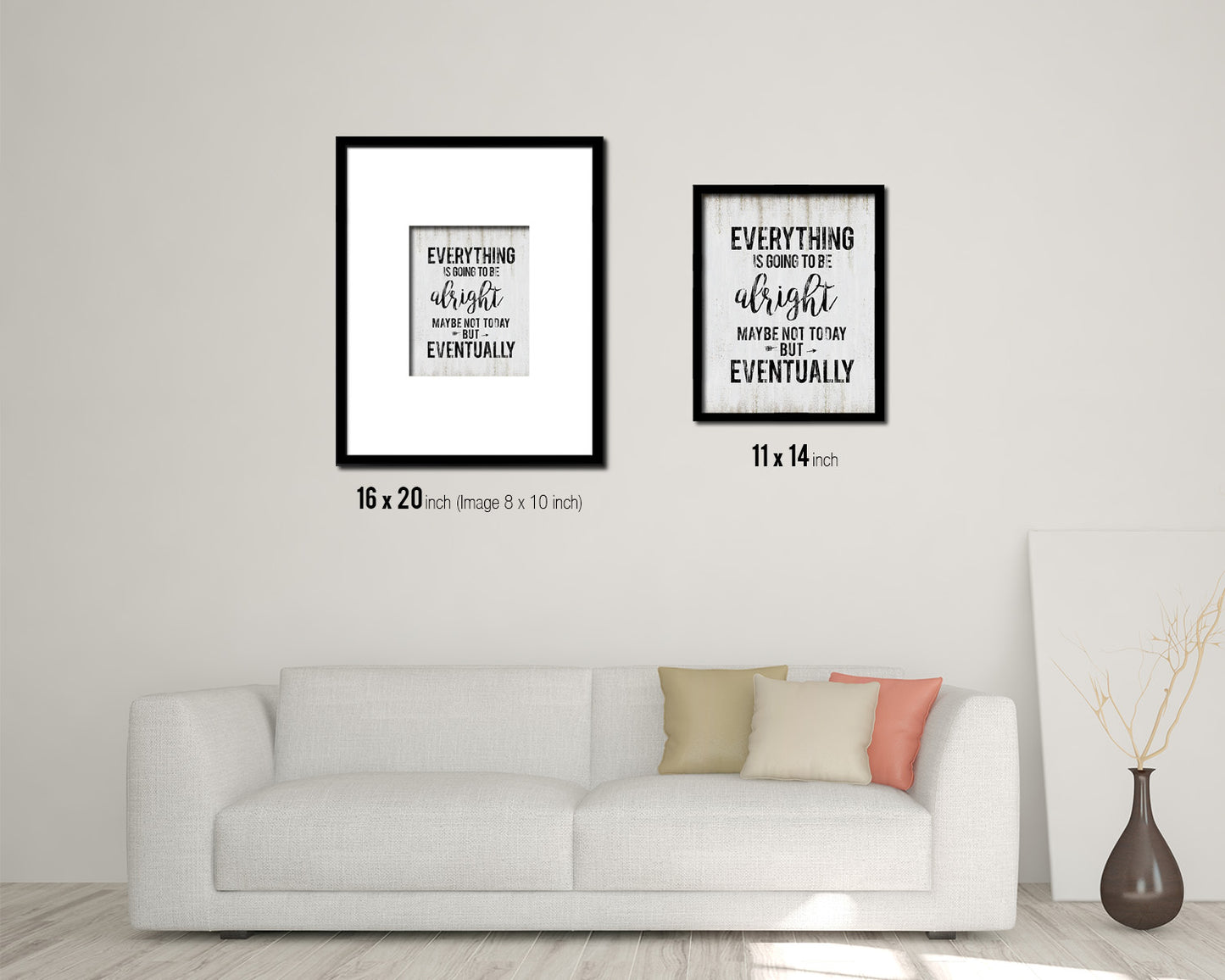 Everything is going to be Alright Quote Wood Framed Print Wall Decor Art