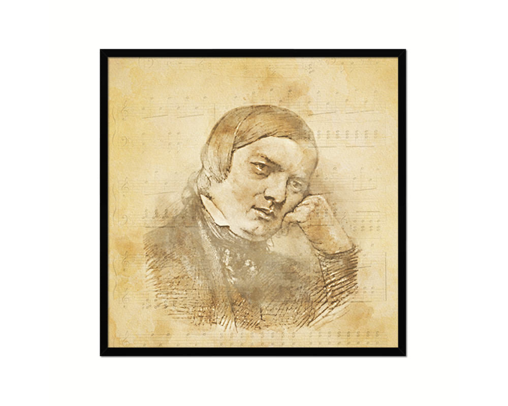 Robert Schumann Vintage Classical Music Black Framed Print Wall Decor Art Gifts