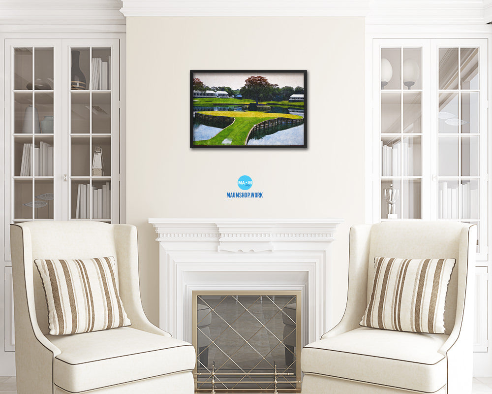 TPC Sawgrass Golf Course, Ponte Vedra, Florida Art Painting Print Art Wood Framed Wall Decor Gifts