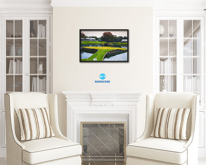 TPC Sawgrass Golf Course, Ponte Vedra, Florida Art Painting Print Art Wood Framed Wall Decor Gifts