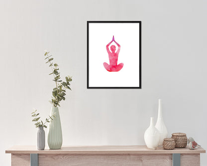 Lion Pose Simhasana Yoga Wood Framed Print Wall Decor Art Gifts