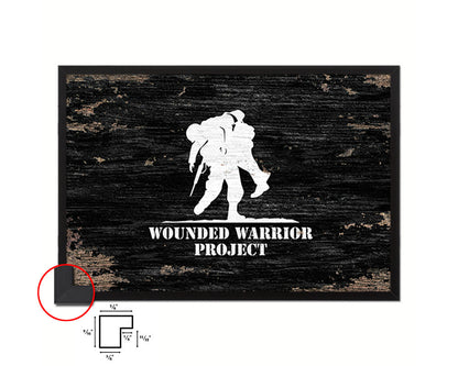Wounded Warrior Project Shabby Chic Military Flag Framed Print Decor Wall Art Gifts