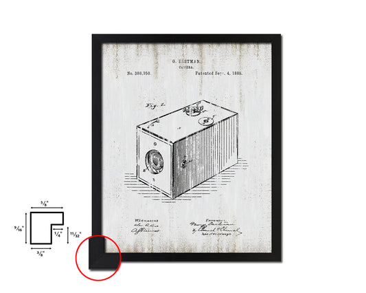 Eastman Photographic Camera Vintage Patent Artwork Black Frame Print Wall Art Decor Gifts
