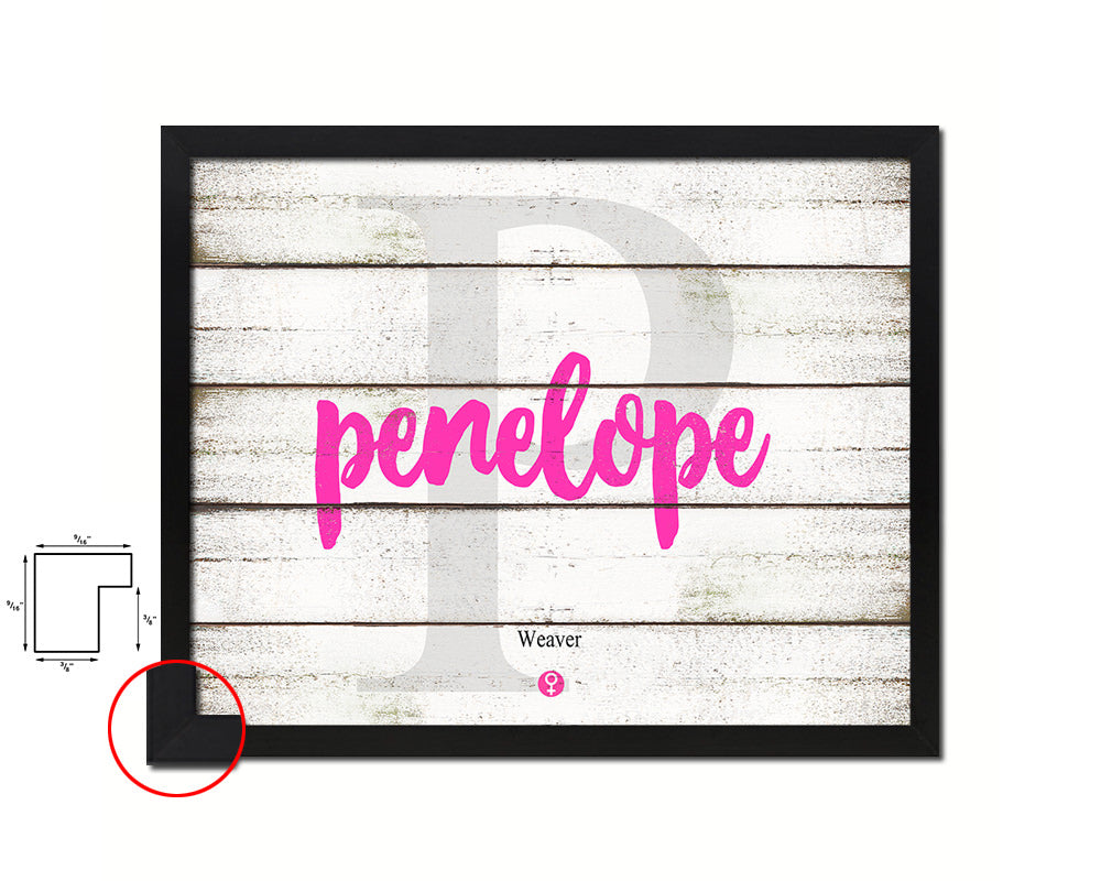 Penelope Personalized Biblical Name Plate Art Framed Print Kids Baby Room Wall Decor Gifts