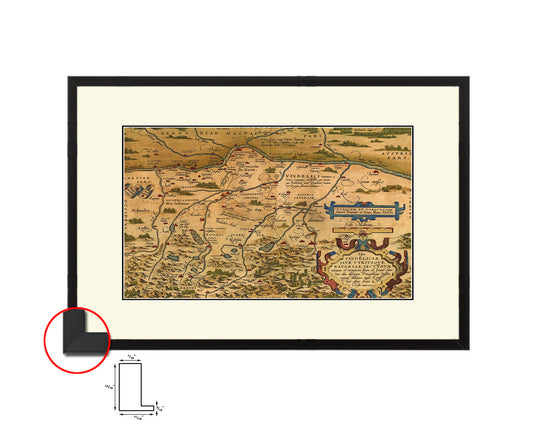 Bavaria Germany Abraham Ortelius Circa Antique Map Framed Print Art Wall Decor Gifts