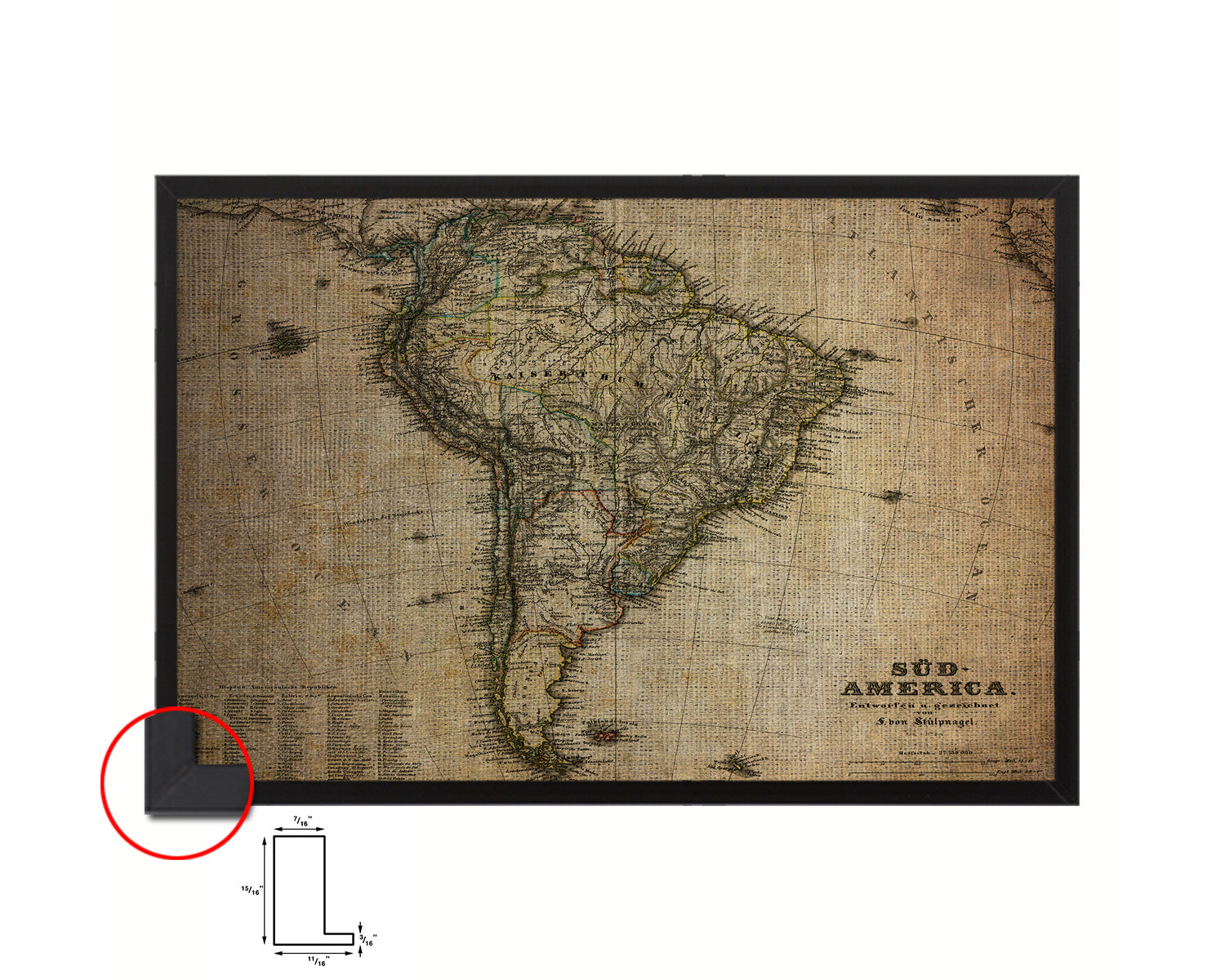 South America Vintage Map Framed Print Art Wall Decor Gifts