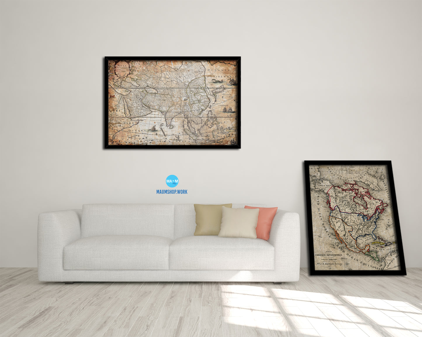 Asia Willem Blaeu Amsterdam 1640 Antique Map Framed Print Art Wall Decor Gifts