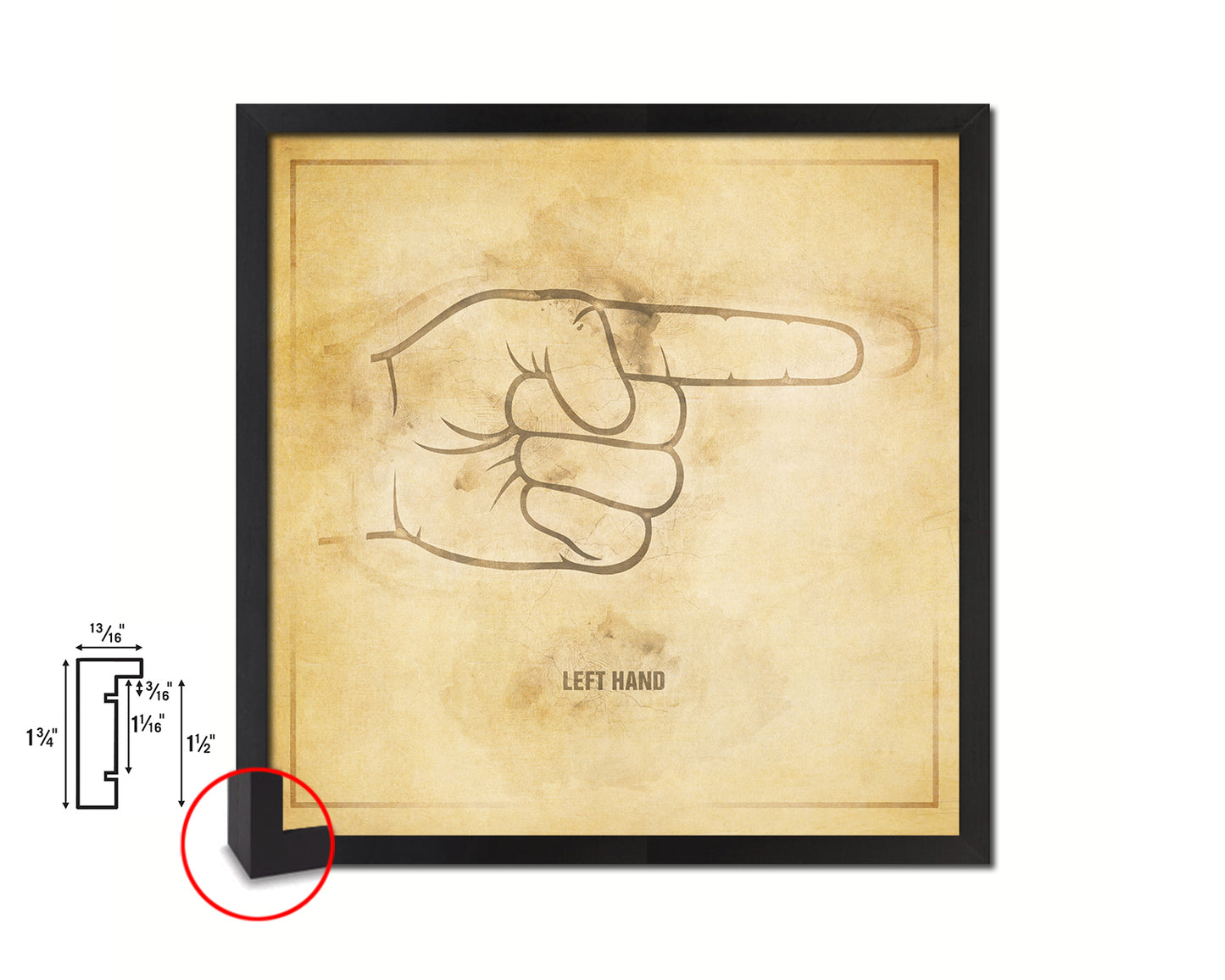 Left Hand Punctuation Symbol Framed Print Home Decor Wall Art English Teacher Gifts