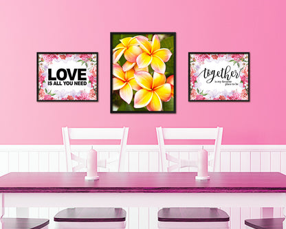 Plumerias Yellow Flower Wood Framed Paper Print Wall Decor Art Gifts