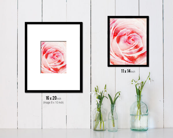 Rose Pink Flower Wood Framed Paper Print Wall Decor Art Gifts