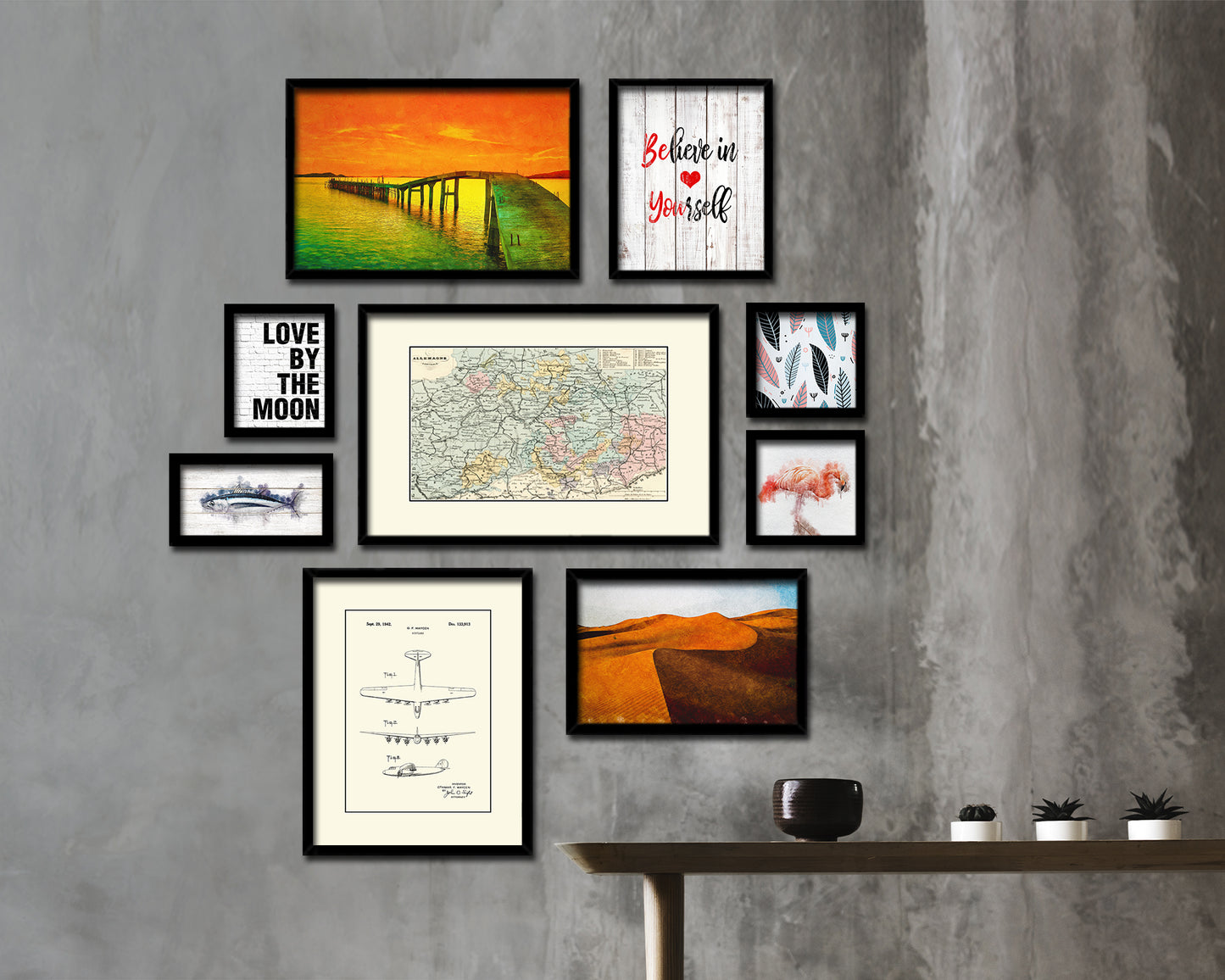 Germany Old Map Framed Print Art Wall Decor Gifts