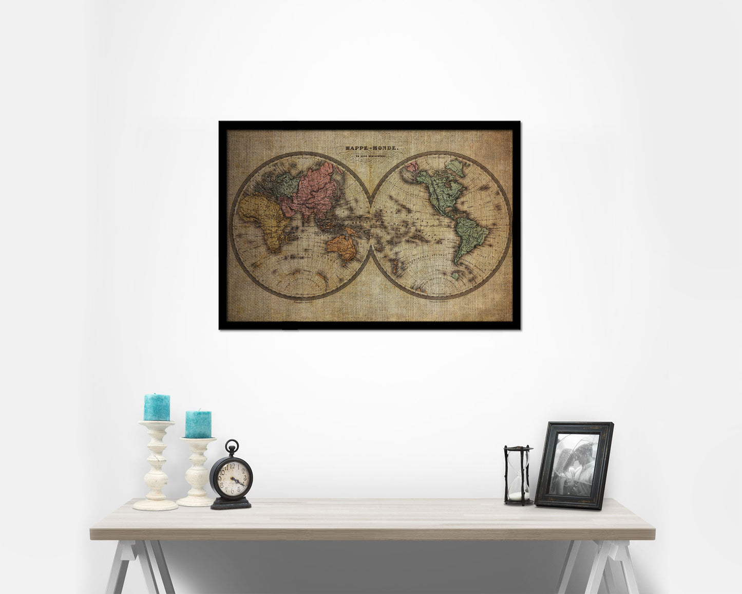 World Weather Storms 1872 Vintage Map Framed Print Art Wall Decor Gifts