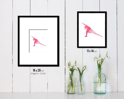 Extended Side Angle Pose Yoga Wood Framed Print Wall Decor Art Gifts
