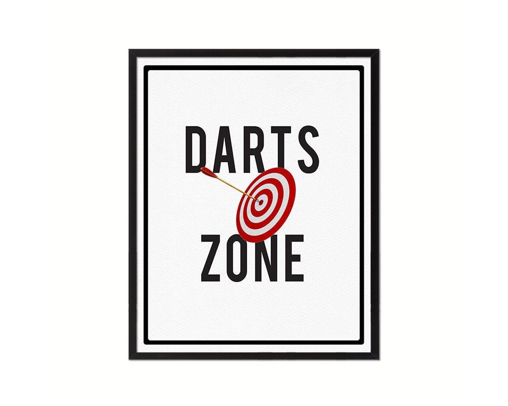 Darts Zone Notice Danger Sign Framed Print Home Decor Wall Art Gifts