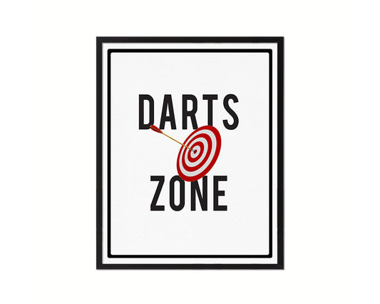 Darts Zone Notice Danger Sign Framed Print Home Decor Wall Art Gifts