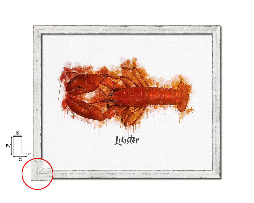 Lobster Fish Framed Prints Modern Restaurant Sushi Bar Watercolor Wall Art Decor